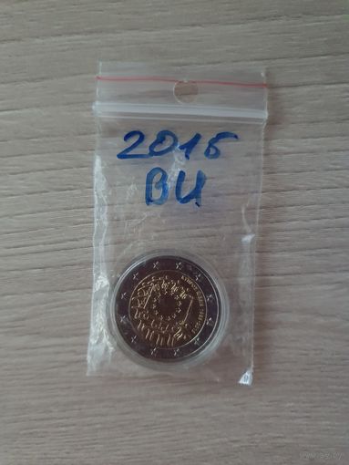 Кипр 2015 г. BU 2 евро 30 лет Флагу Европы
