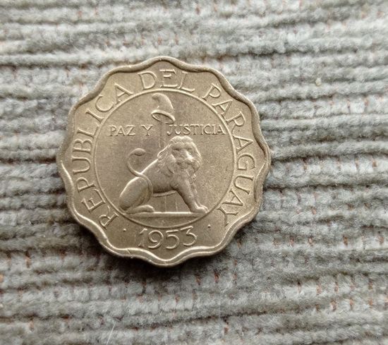 Werty71 Парагвай 15 сентимо 1953 Лев