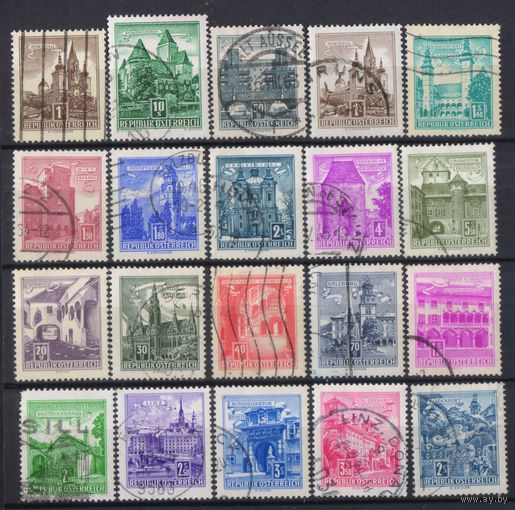 Австрия Респ 1957-68 Вып Туризм Виды Стандарт #1037-8,1044-9,1051,1053,1102,1111-2,1114,1116-20,1256