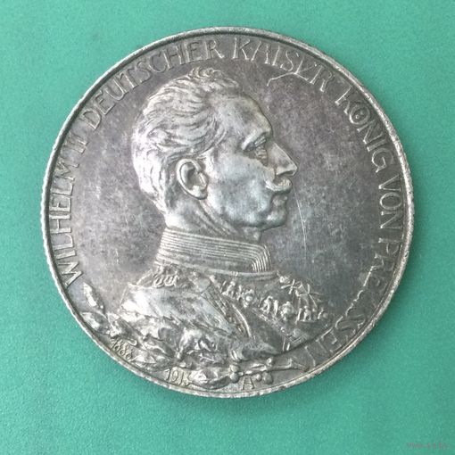 Германия Пруссия 2 марки 1913 Вильгельм II 25 лет правления