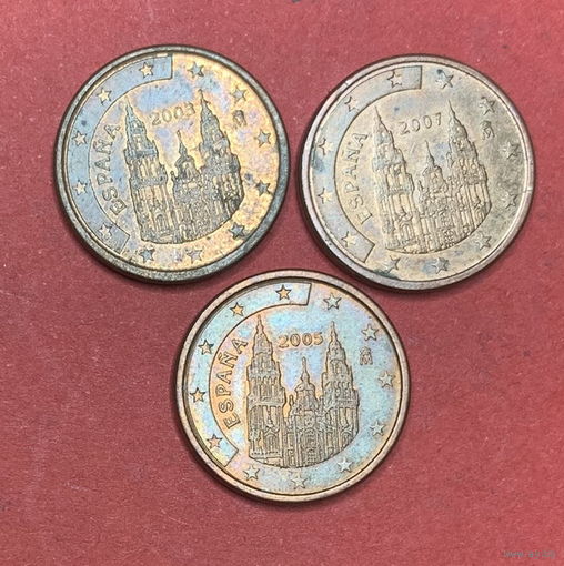 Испания, 1 евроцент, 2003,05,07 гг.