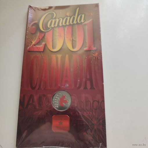 25 центов  Канады 2001 года .  .День Канады. Цветное покрытие. Тираж 96 000 экз.