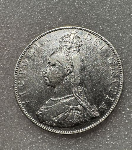 С рубля без мц! 2 флорина 1887 Великобритания - нечастая! крупное серебро