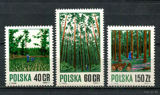 Польша - 1971 - Лес - [Mi. 2067-2069] - полная серия - 3 марки. MNH.  (Лот 54HZ)-TG3P49
