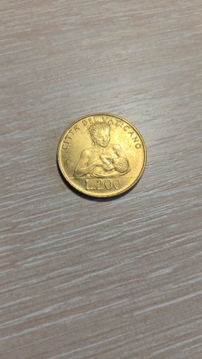 Ватикан 200 Лир 1992 год