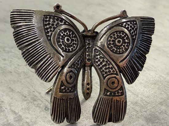 Серебрянное винтажное украшение Бабочка. 800 пр. Распродажа коллекции!!!