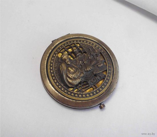 Зеркало карманное двойное Латунь