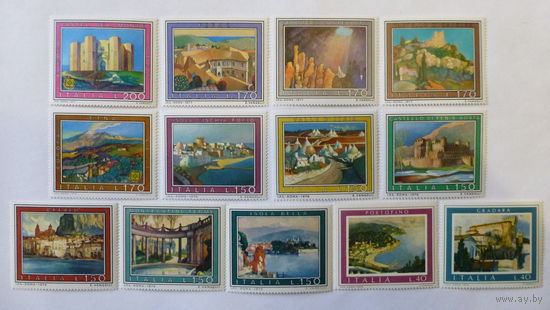 Италия\187м\ 1974-77г. Искусство. Виды городов. Серия. MNH