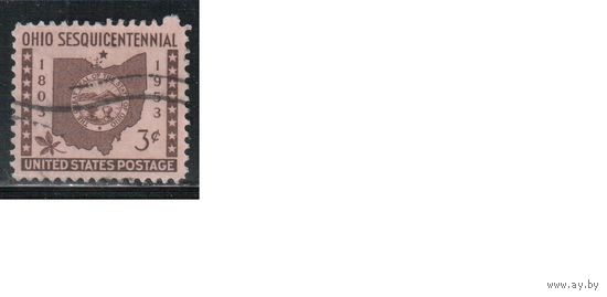 США-1953, (Мих.637), гаш. , Штат Огайо(одиночка),