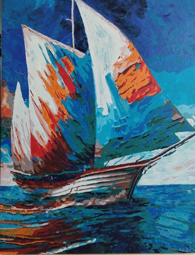 Картина Парусник, холст на подрамнике, акрил, 40* 50