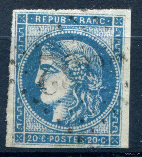 Франция - 1870/71г. - Церера, тип II, 20 с - 1 марка - гашёная [Mi 41 II]. #2-Fr-55-A-2