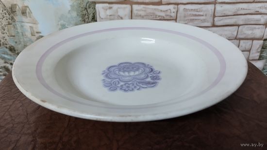 Тарелка БУДИ. Клейма на фарфоре Будянский фаянсовый завод - Серп и Молот (Буды). 1967-1991 ГГ.