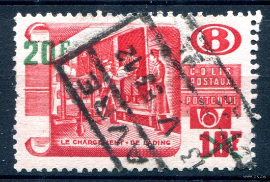 Бельгия - 1953г. - марки для посылок, надп 20 Fr на 18 Fr - 1 марка - гашёная [Mi 40]. #2-Be-60-C-2