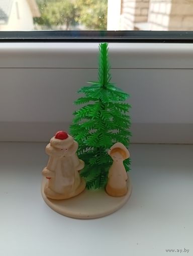 Новогодняя игрушка СССР "Дед Мороз и Снегурочка"