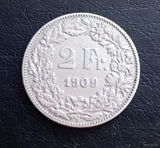 Швейцария 2 франка 1909 год