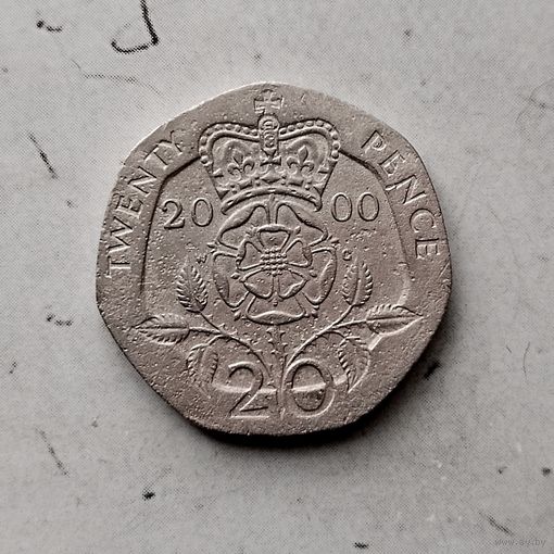20 пенсов 2000 года Великобритания. Королева Елизавета 2.