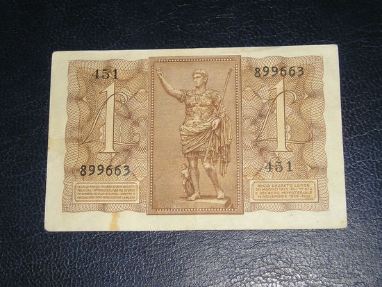 Италия 1 Лира 1939