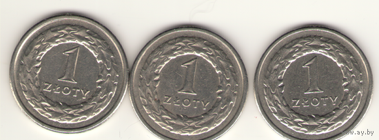1 злотый 1991, 1994, 1995 г. Y#282