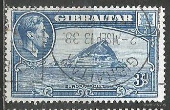 Гибралтар. Король Георг VI. Западные скалы. 1938г. Mi#111.