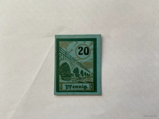 Нотгельд 20 пфеннигов Зальцбургхоффен. Веймарская республика - 1602