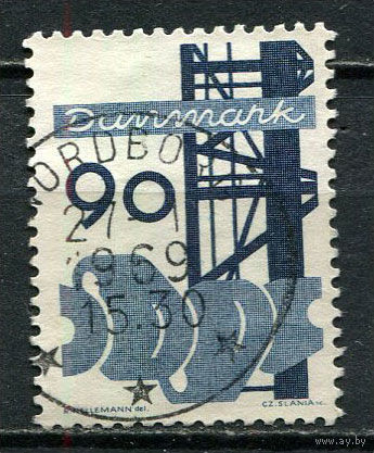Дания - 1968 - Индустрия 90 О - [Mi.473] - 1 марка. Гашеная.  (Лот 1JA)-TG3P52