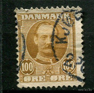 Дания - 1907/1912 - Король Фредерик VIII 100 Ore - [Mi.59] - 1 марка. Гашеная.  (Лот 73BW)