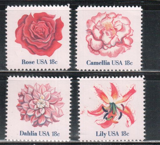 США-1981, (Мих.1459-1462) ,  ** , Флора Цветы,(полная серия) (2)