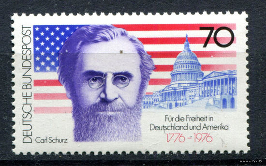 Германия (ФРГ) - 1976г. - 200 лет Независимости США - полная серия, MNH с отпечатком [Mi 895] - 1 марка