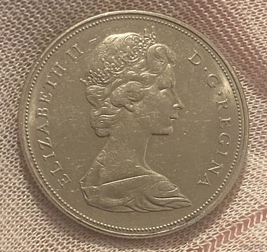 Монета 1 доллар. 1972 год, Канада. Индейцы в каноэ. Королева Елизавета II