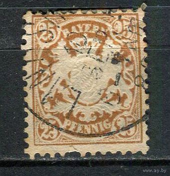 Королевство Бавария в составе Германской империи - 1881 - Герб 25Pf - [Mi.51] - 1 марка. Гашеная.  (Лот 18HF)-T41P9