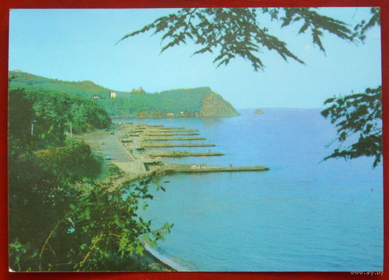 Крым. Алушта. Пляж санатория " Карасан ". Чистая. 1980 года. 914.