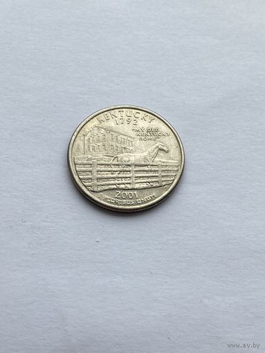 25 центов 2001 г. Кентукки, США