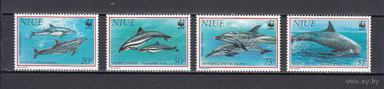 Фауна. Дельфины. Ниуе. 1993. 4 марки. Michel N 822-825 (16,0 е)