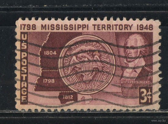 США 1948 150 летие штату Миссисипи Печать Карта У.Сарджент #567