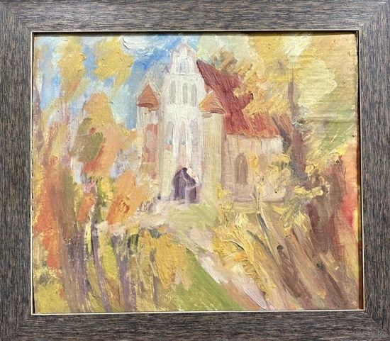 Матиевич О.Н. Пейзаж, картон, масло. Размер 35х39 см.