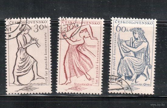 Чехословакия-1961,(Мих.1265-1267)  гаш.   , Музыка, Танцы (полная серия)