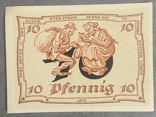 Нотгельд 10 пфеннигов 1921 год. Арнштадт. Веймарская республика