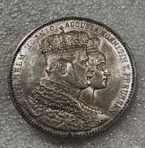 С рубля без мц! Талер 1861 коронационный Пруссия яркий сохран