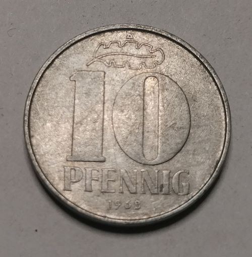10 пфеннигов 1968