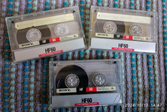 Аудиокассеты SONY HF60, одним лотом
