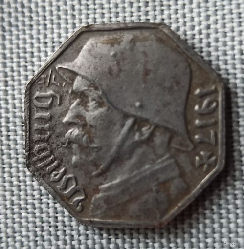 Немецкая экстренная монета (нотгельд) достоинством 10 пфеннигов, выпущенная городом Вайльбург в 1917 году во время Первой мировой войны.