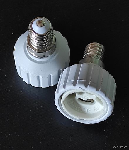 Переходник с патрона Е14 на GU10, EKF, 2 шт с 1 рубля