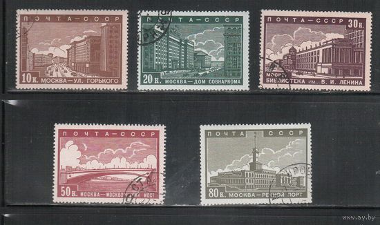 СССР-1939, (Заг.566-571)  гаш.  , Реконструкция Москвы