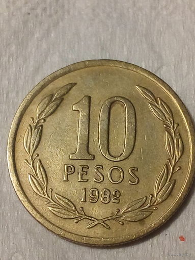 10 песо Чили 1982 год