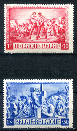 Бельгия - 1945г. - пострадавшим во время войны - 2 марки - полная серия, MLH, MH [Mi 708-709]. #2-Be-42-B-2