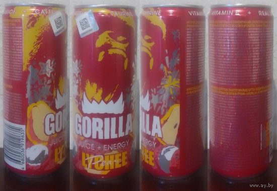 Банка от энергетика GORILLA личи и груша 330мл 2024 JUICE+ENERGY РФ (ОБМЕН/ПРОДАЖА/ТОРГ) 1лот=1шт