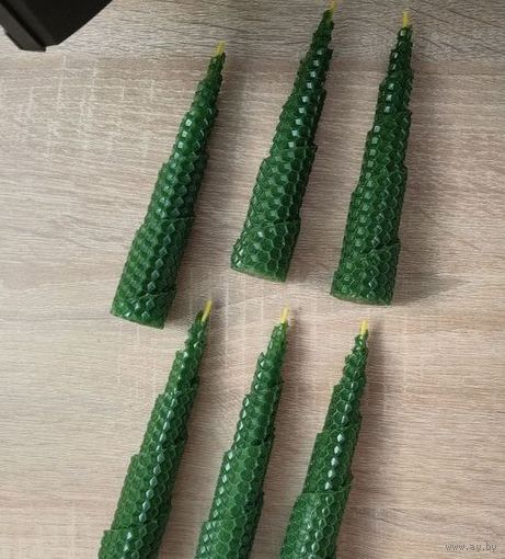 Свечи-елочки из натуральной вощины