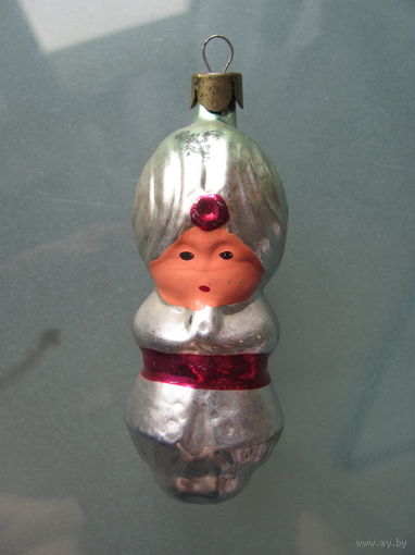 Игрушка ёлочная Маленький Мук (Факир), стекло. СССР