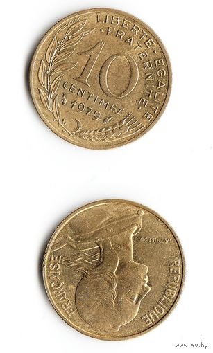 10 сантимов Франция 1979 год