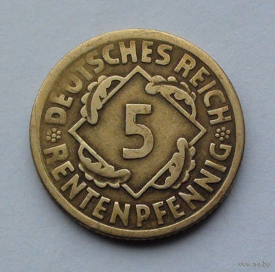 Германия 5 рентенпфеннигов, 1924 J